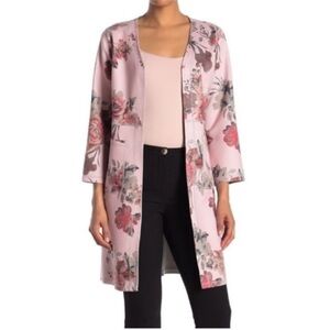 T Tahari Faux Suede Floral Jacket